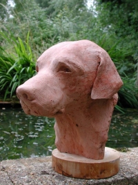 "Cooper" is a black labrador commission by a North American labrador lover and art collector couple  - click on image for larger views of this animal sculpture