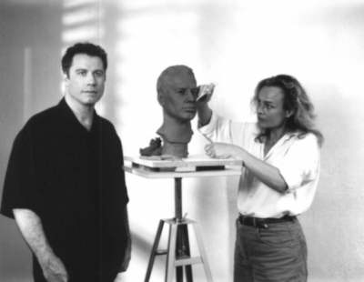 John Travolta and his "Head" in clay by Laury Dizengremel