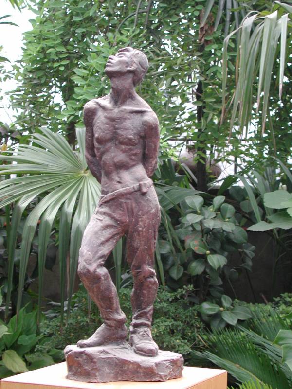 Chinese Worker sculpture - shown here in bronze resin but also available in bronze