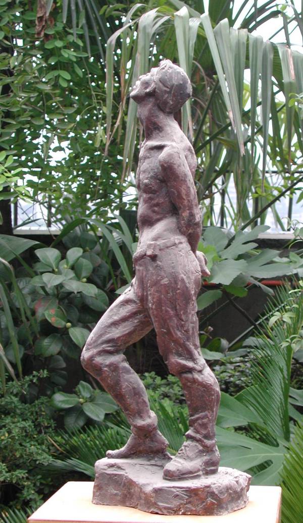 Side view of half nude man sculpture - Chinese Worker