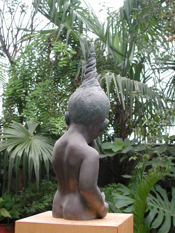 Another view of Chinese Child sculpture in bronze - buy bronze sculpture as an investment